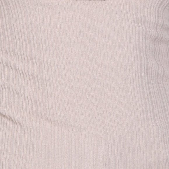 Ribbed Fitted Beige stone Longsleeve Button Blouse top - Picture 4 of 4